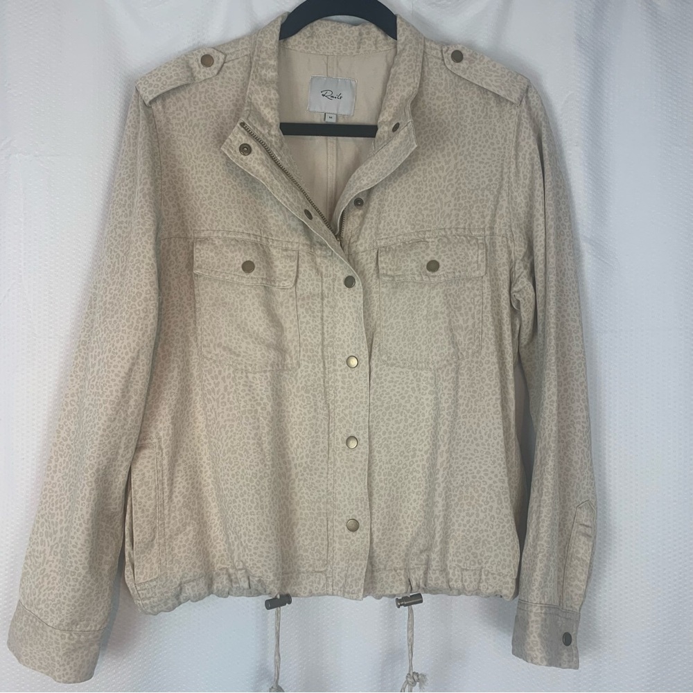 Rails Collins White Mini Chetah Jacket Size Medium - image 2